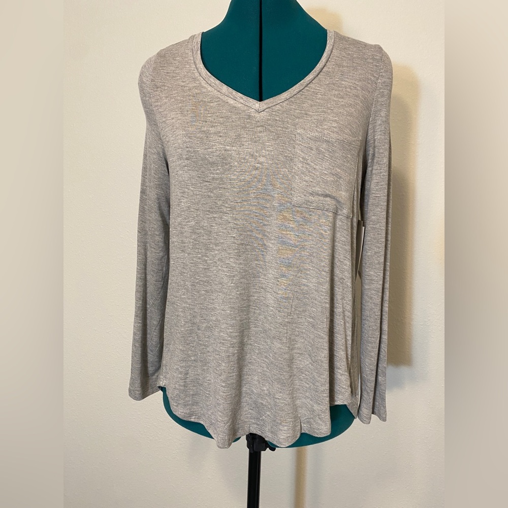 Ady P Small V Neck Long Sleeve Tee NWT